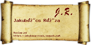 Jakubács Róza névjegykártya
