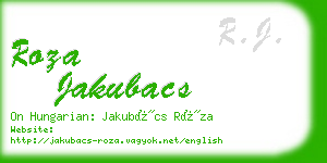 roza jakubacs business card